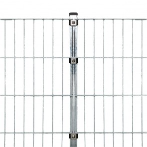 Stabmattenzaun Komplettset, feuerverzinkt, 1,23 m hoch, 60 m lang